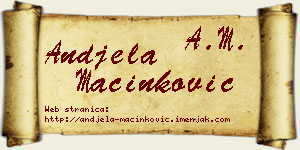 Anđela Mačinković vizit kartica